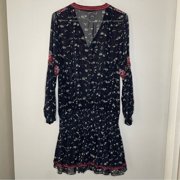 Ulla Johnson Gita Bohemian Silk Dress in Midnight Size 4 - Picture 8 of 8